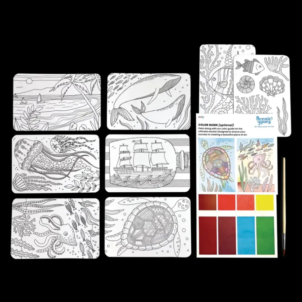 Ooly Scenic Hues DIY Watercolor Art Kit - Ocean Paradise Online