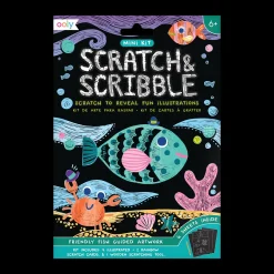 Ooly Scratch & Scribble Mini Scratch Art Kit - Friendly Fish Hot