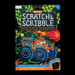 Ooly Scratch & Scribble Mini Scratch Art Kit - Monster Truck Hot