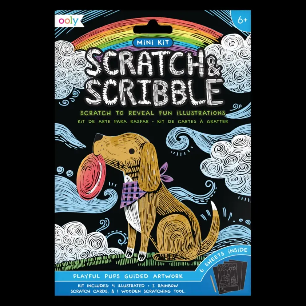 Ooly Scratch & Scribble Mini Scratch Art Kit - Playful Pups Clearance