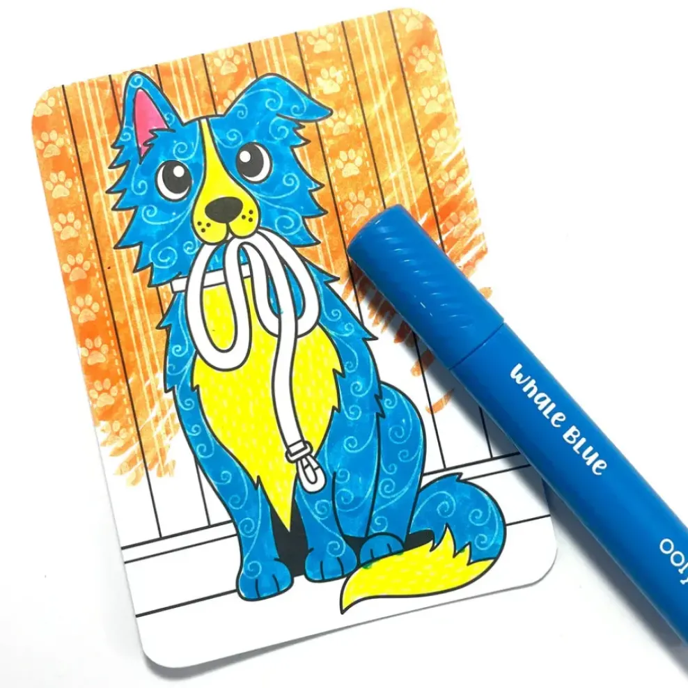 Ooly Undercover Art Hidden Pattern Coloring Activity Art Cards - Dog Days Outlet