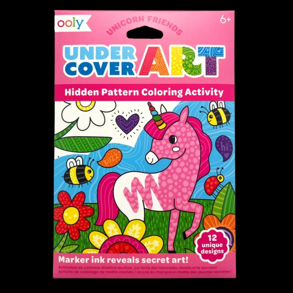 Ooly Undercover Art Hidden Pattern Coloring Activity Art Cards - Unicorn Friends Discount