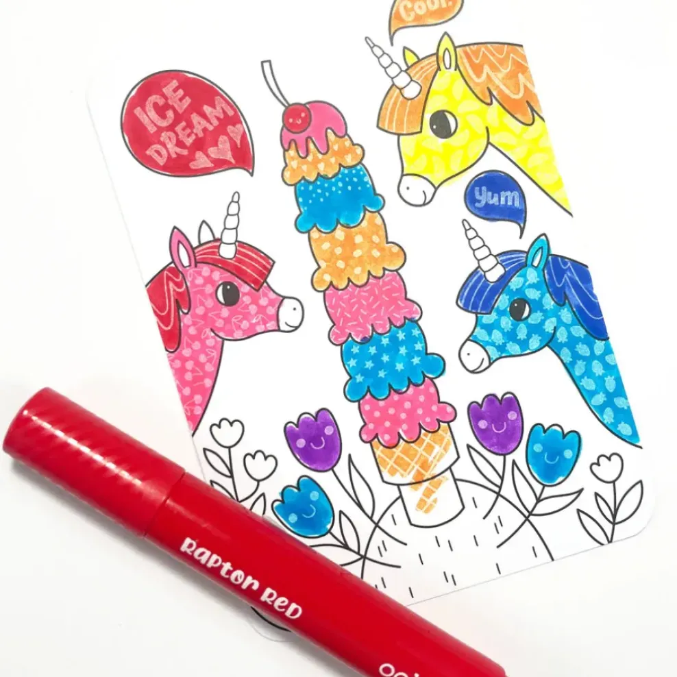 Ooly Undercover Art Hidden Pattern Coloring Activity Art Cards - Unicorn Friends Discount