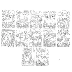 Ooly Undercover Art Hidden Pattern Coloring Activity Art Cards - Unicorn Friends Discount