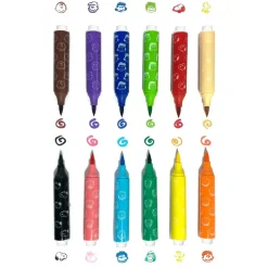 Ooly ® x Peanuts®: Double-Ended Brush & Stamp Markers (Set of 6) Fashion