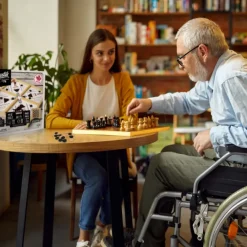 Family Games America Rustik 3-in-1 Slingpuck/Shuffleboard/Chess/Checkers 3-in-1 Hot