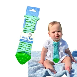Tasty Tie ® Baby Teething Tie & Crinkle Toy! - Gator Clearance