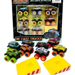 Thin Air Brands Crazy Truck Die Cast Trucks 10 piece set New